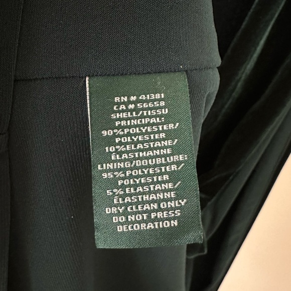 Lauren Ralph Lauren Dark Green Velvet Maxi Gown - Picture 7 of 7
